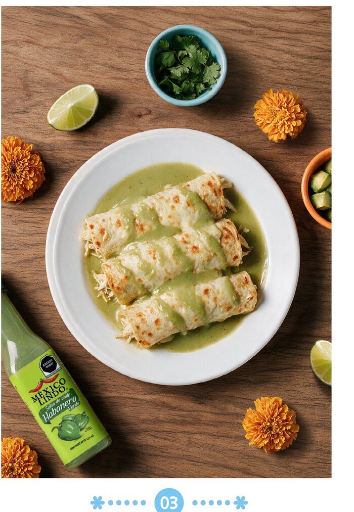 Enchiladas verdes gratinadas