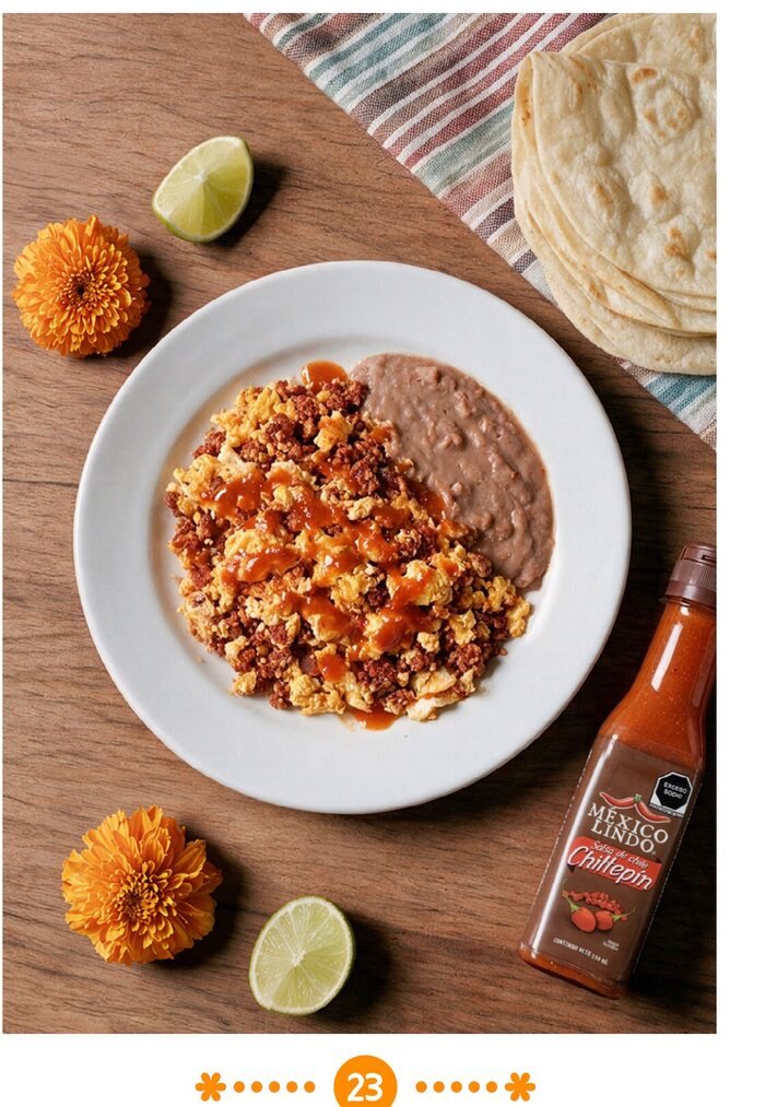 Tortillas de harina con frijolitos con chorizo